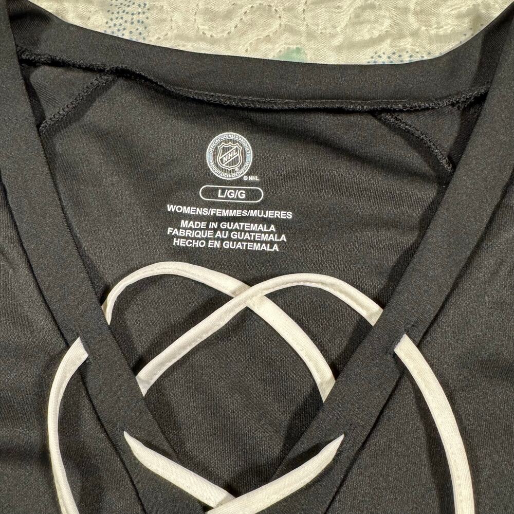 NWT Pittsburgh Penguins Womens Lace Up V Neck Tunic Top Large NHL